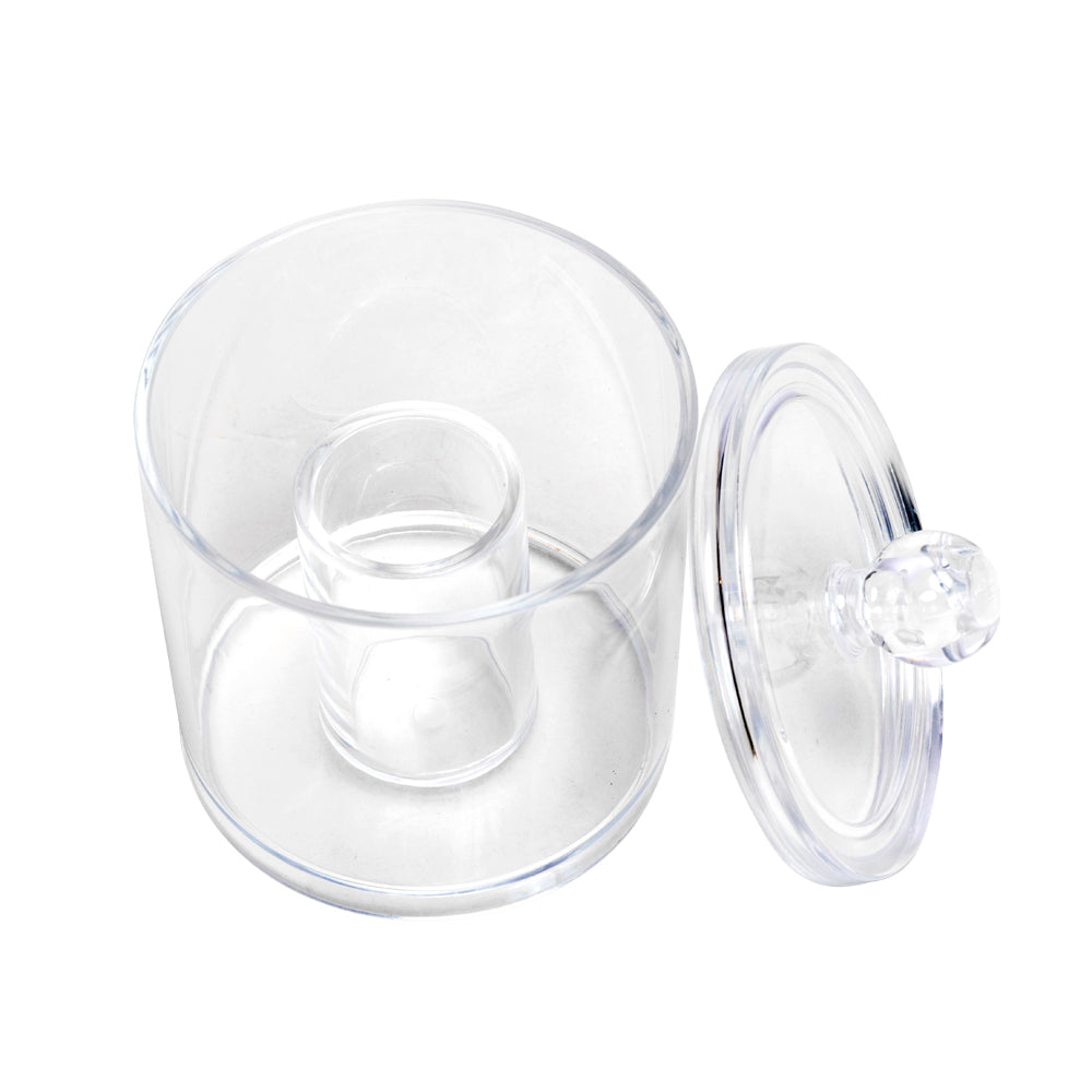 K Cliffs K-Cliffs Acrylic Round Qtip Cotton Ball Storage Jar