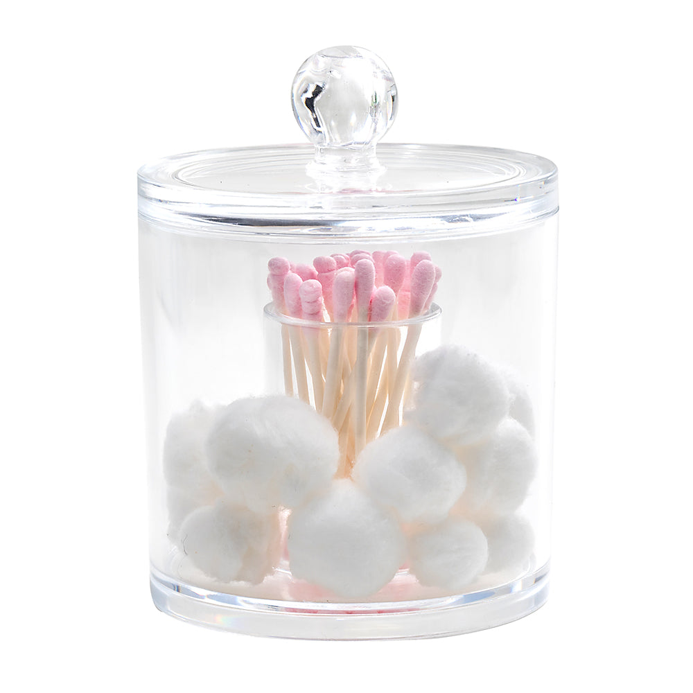 k cliffs K-Cliffs Acrylic Round Qtip Cotton Ball Storage Jar
