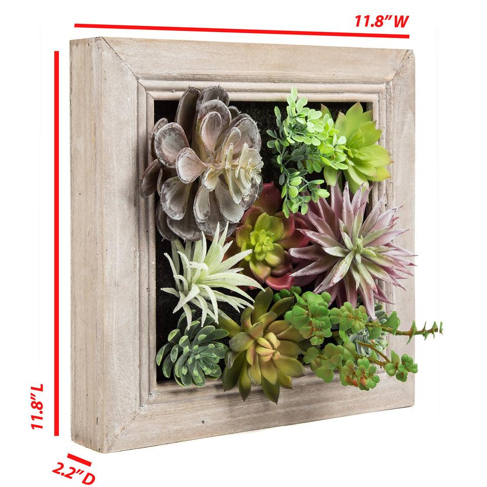 K Cliffs K-Cliffs Artificial Plants In A 3D Wall Hanging Solid Wooden Frame Decorative Wall Art