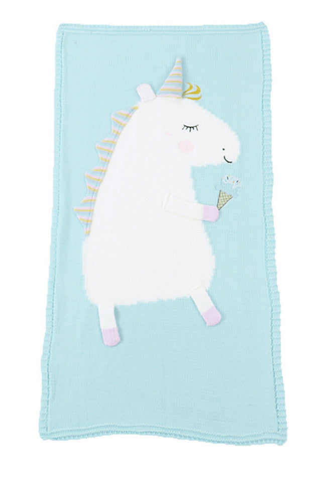 K Cliffs K-Cliffs Baby Blanket Unicorn Knit Cotton Crib Throw Blanket Cover Wrap Unisex