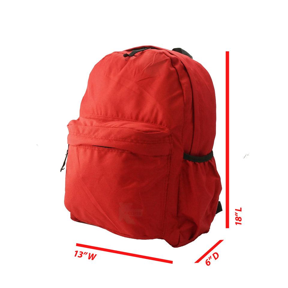 K Cliffs K-Cliffs Basic 18" School Backpack Simple Student School Bag Lightweight Durable Daypack