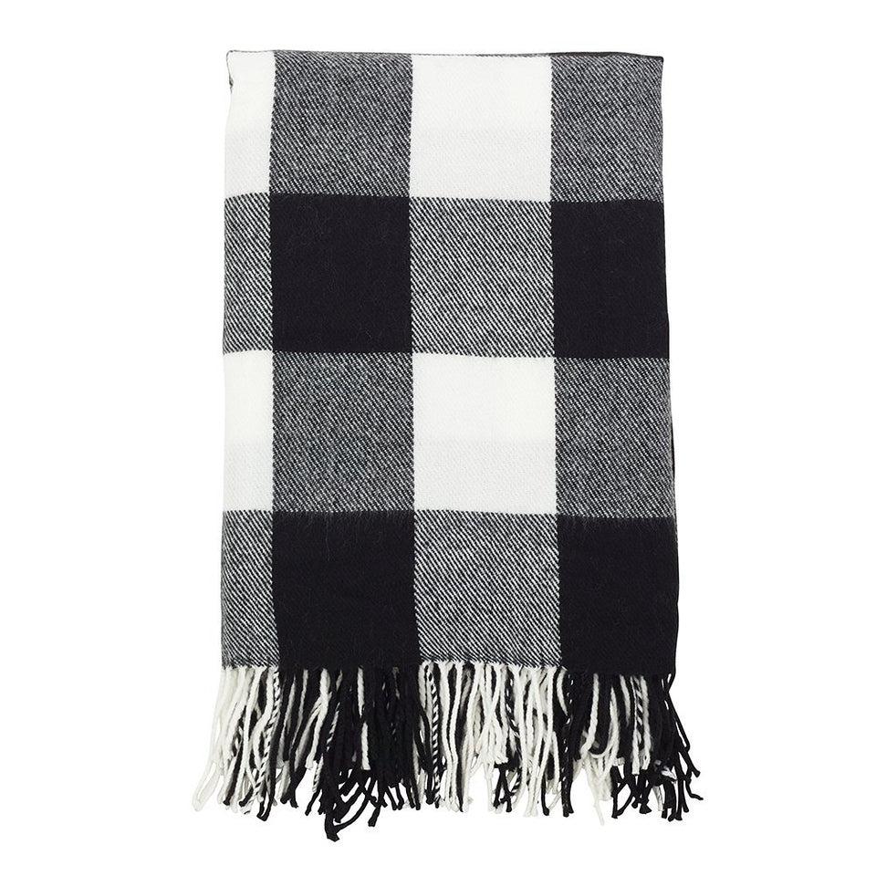 K Cliffs K-Cliffs Buffalo Plaid Checkered Tassel Throw Blanket- Size 50"x60"