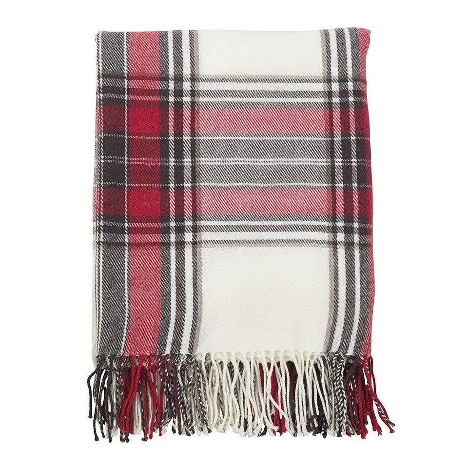 K Cliffs K-Cliffs Classic Color Plaid Pattern Tassel Trim Throw Blanket 50 X 60 Inch