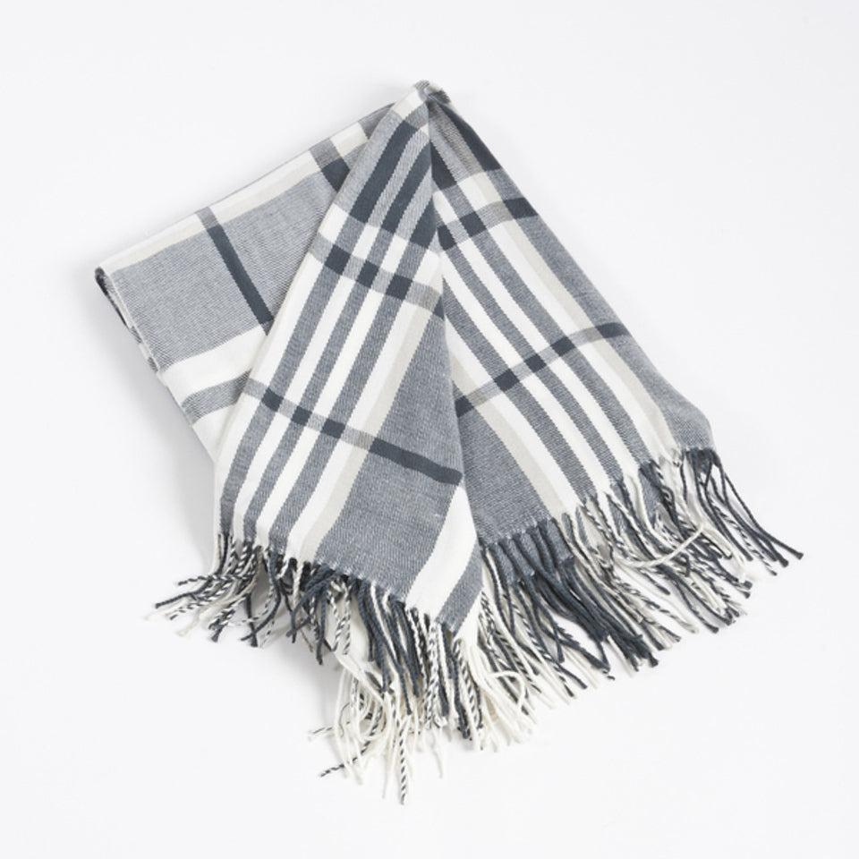 K Cliffs K-Cliffs Classic Color Plaid Pattern Tassel Trim Throw Blanket 50 X 60 Inch