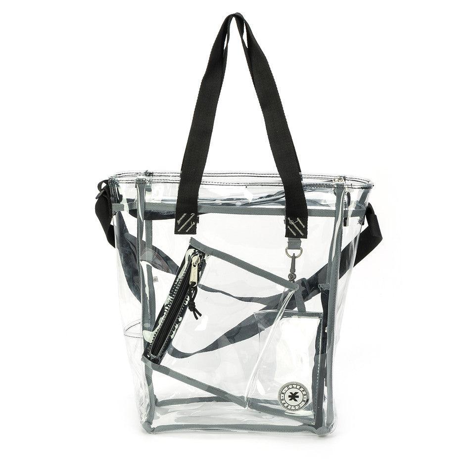 K Cliffs K-Cliffs Clear Tote See Through Messenger Work Bag Zippered Bookbag With Cell Phone Pouch & Coin Pouch