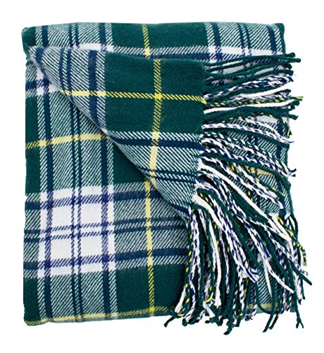 K Cliffs K-Cliffs - Cozy Color Plaid Design Throw Blanket With Tassels - 50" W X 60"