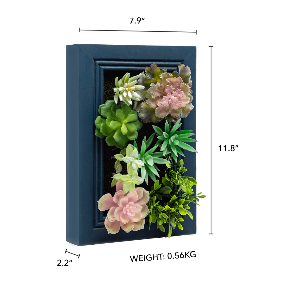 K Cliffs K-Cliffs DIY Kit Artificial Succulent Wall Art Wood Frame With Realistic Faux Plant Wall Hanging