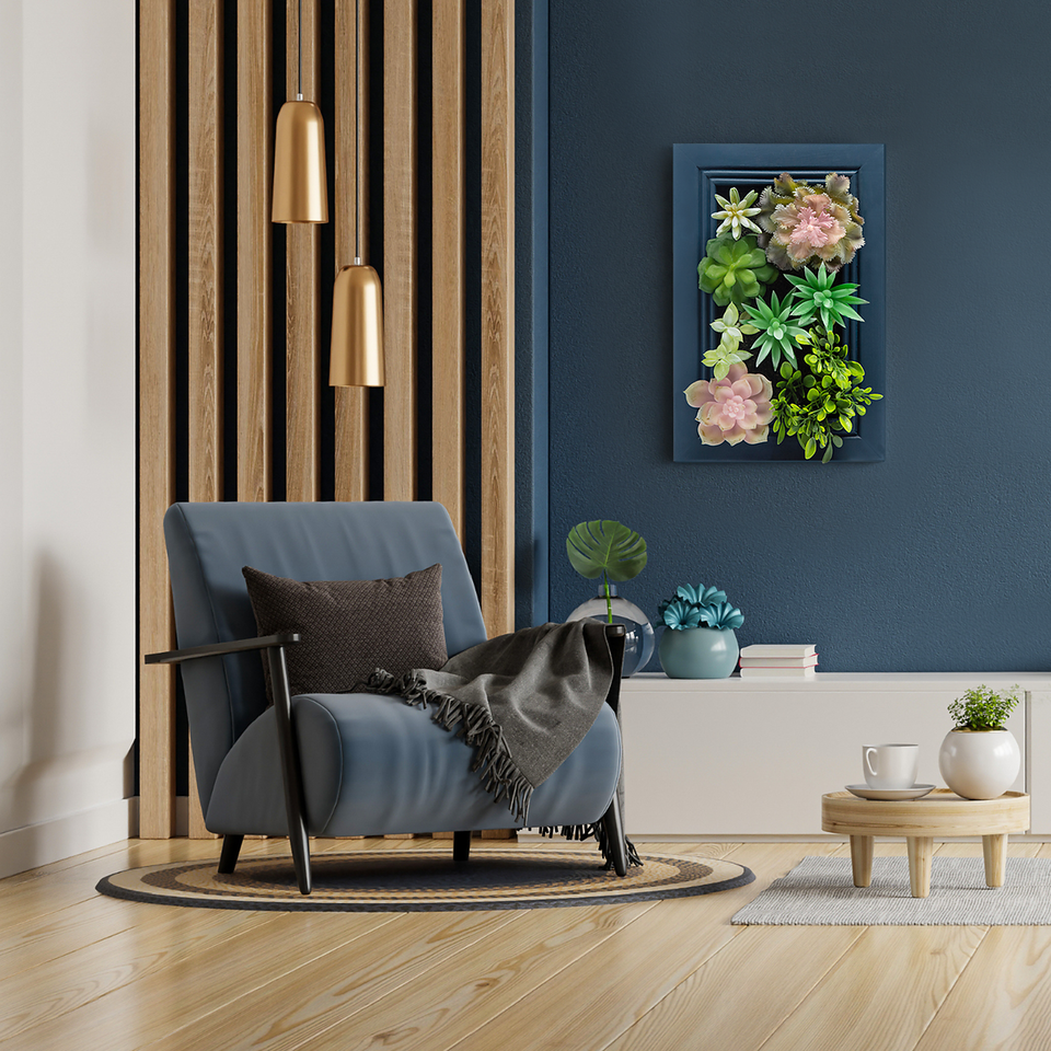 K Cliffs K-Cliffs DIY Kit Artificial Succulent Wall Art Wood Frame With Realistic Faux Plant Wall Hanging