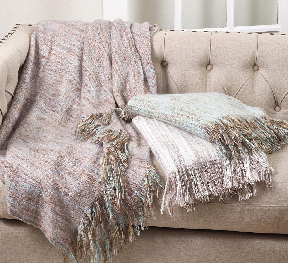 K Cliffs K-Cliffs - Faux Mohair Shabby Chic Throw Blanket - 50"x60"