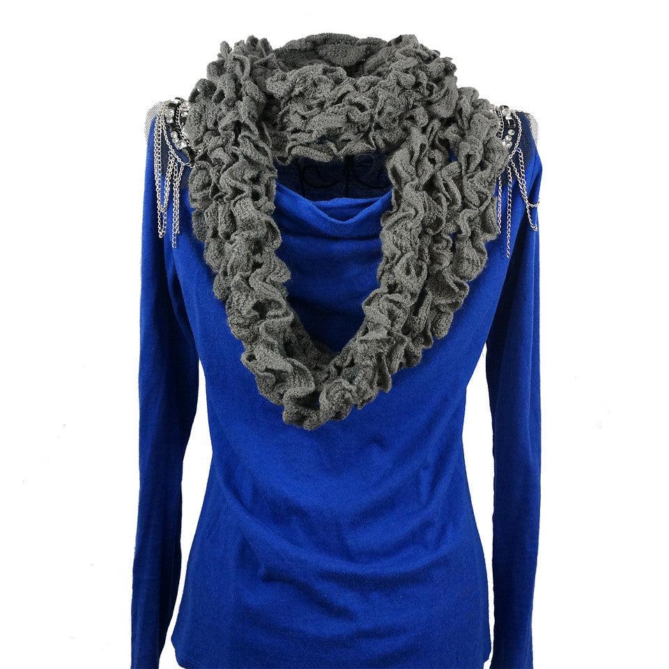 k cliffs K-Cliffs Hand Knitted Soft Ruffle Loop Infinity Scarf