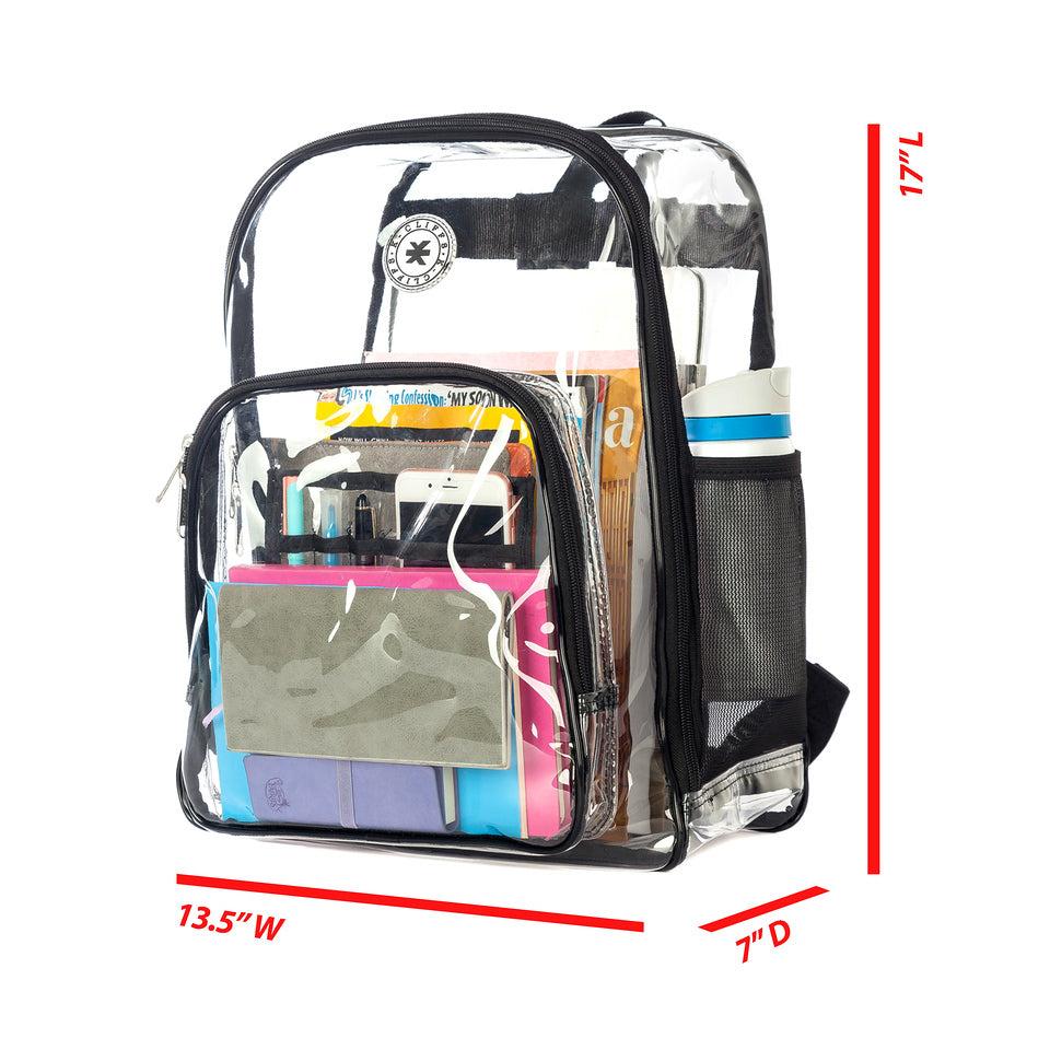 K Cliffs K-Cliffs Heavy Duty Clear School Backpack Bookbag Security Work Bag