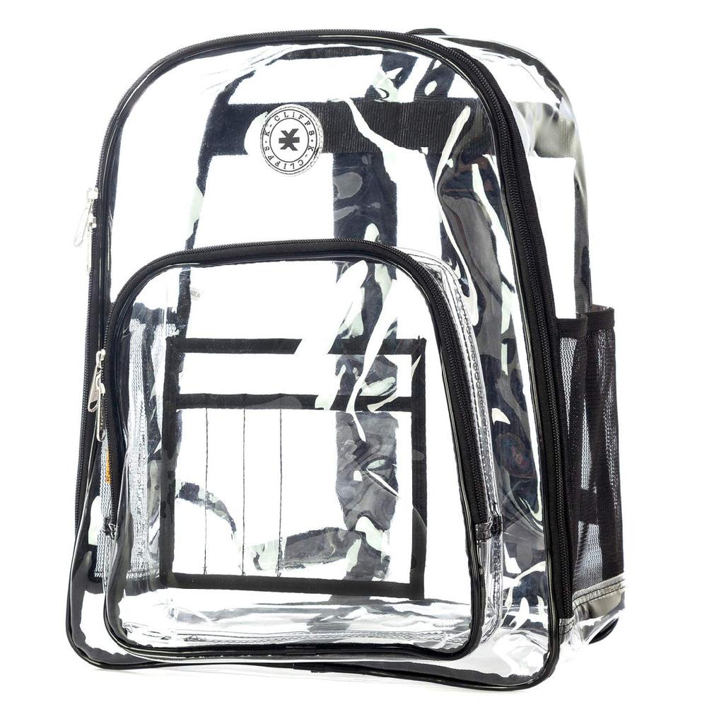 K Cliffs K-Cliffs Heavy Duty Clear School Backpack Bookbag Security Work Bag