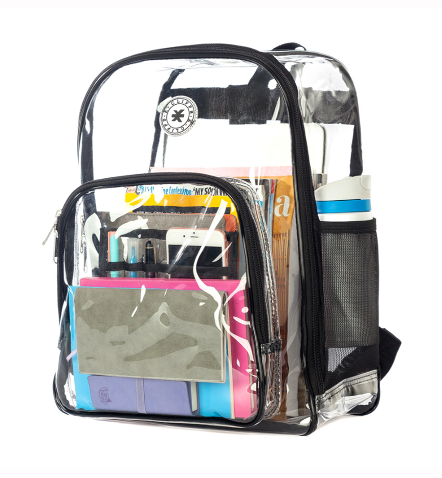 k cliffs K-Cliffs Heavy Duty Clear School Backpack Bookbag Security Work Bag