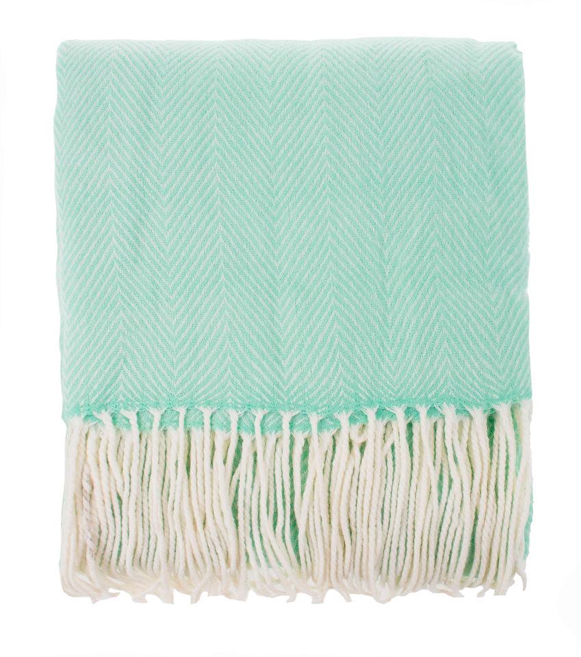 K Cliffs K-Cliffs - Herringbone Color Fringed Throw Blanket - 50"W X 60"L