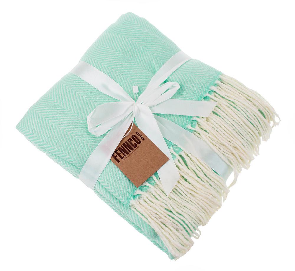 k cliffs K-Cliffs - Herringbone Color Fringed Throw Blanket - 50"W x 60"L