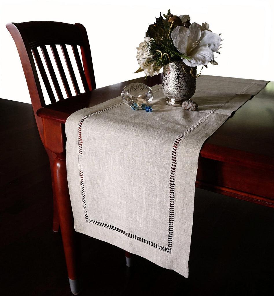 K Cliffs K-Cliffs Home Decor Natural Hemstitched Table Runner Table Cloth For All Occasions