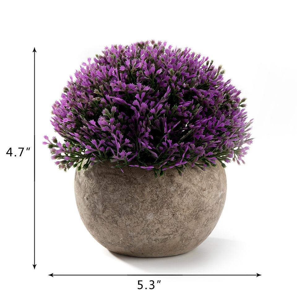 K Cliffs K-Cliffs Mini Ball Shape 4.7" Faux Green Plant In Gray Pot
