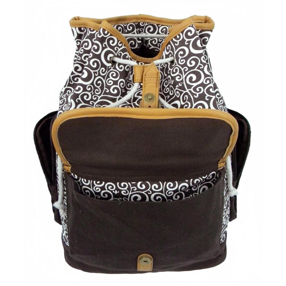 K Cliffs K-Cliffs Printed Laptop Backpack Canvas Student Bookbag Travel Tablet Daypack