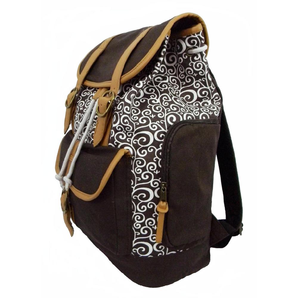 K Cliffs K-Cliffs Printed Laptop Backpack Canvas Student Bookbag Travel Tablet Daypack