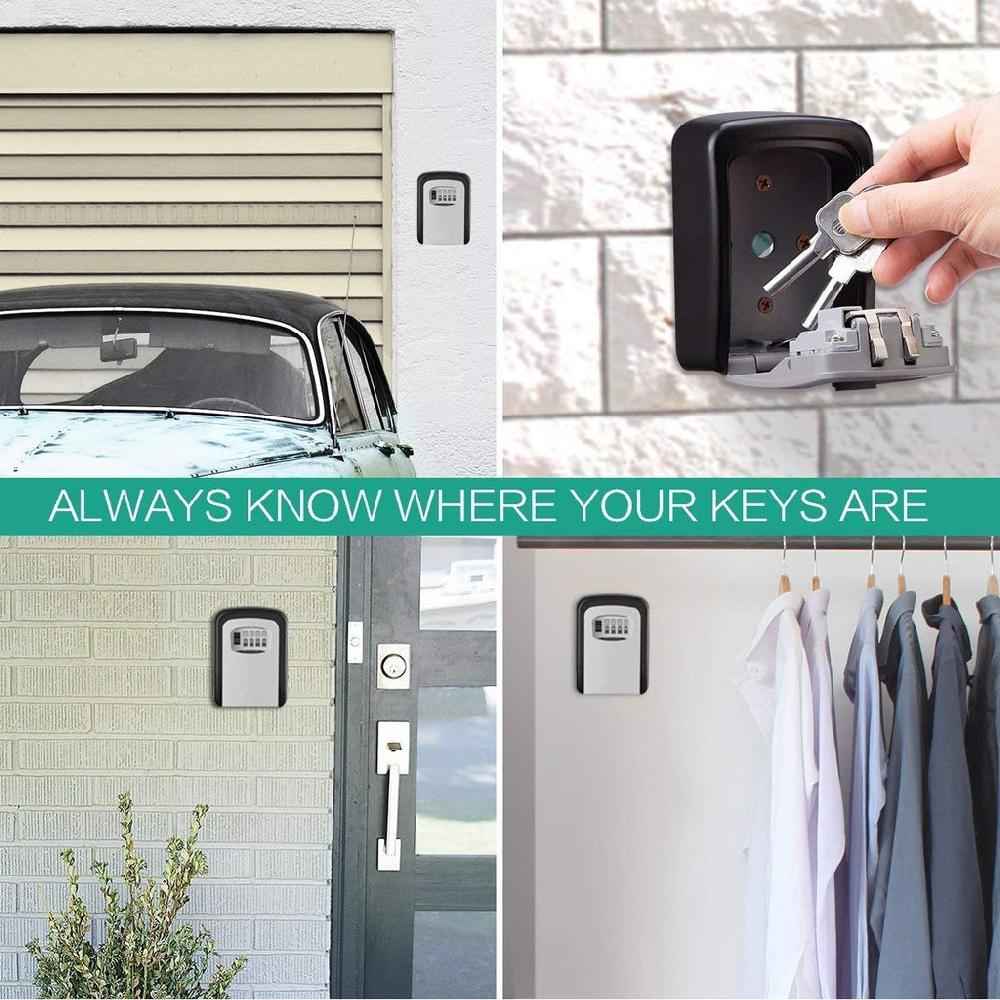 K Cliffs K-Cliffs Realtor's Key Lockbox Wall Mounted With 4 Digit Combination Holds Up To 5 Keys