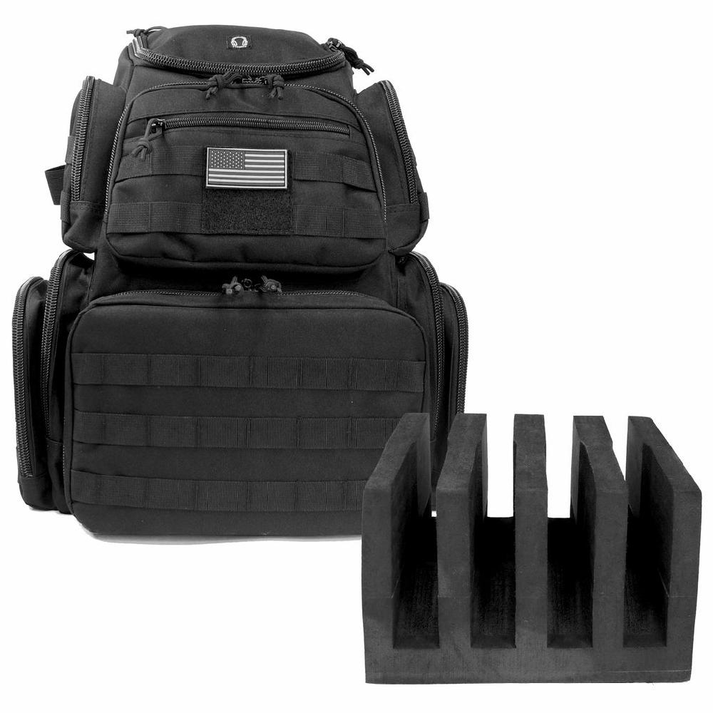 K Cliffs K-Cliffs Shooting Range Pistol Backpack Can Hold 4 Handguns Mag Storage W/EVA Pistol Cradle
