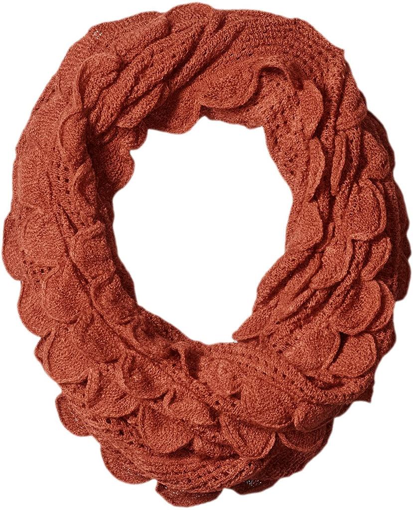 K Cliffs Knitted Ruffle Soft Infinity Loop Scarf Warm Winter Stretchy Elegant Neck Warmer