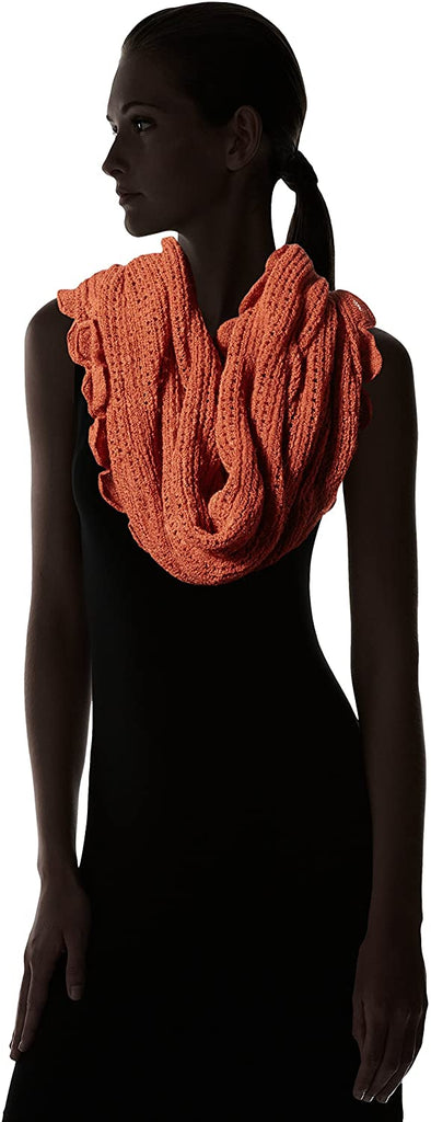 k cliffs Knitted Ruffle Soft Infinity Loop Scarf Warm Winter Stretchy Elegant Neck Warmer