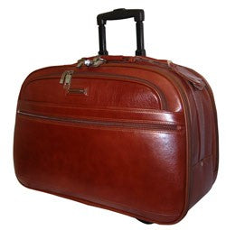 K Cliffs Large Leather Luggage Business Suitcase Rolling Travel Laptop Briefcase Wheeled Executive Case Mobile Office