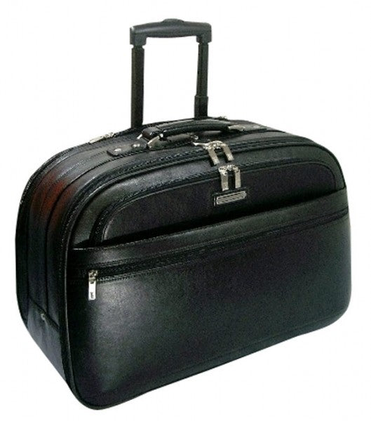 k cliffs Large Leather Luggage Business Suitcase Rolling Travel Laptop Briefcase Wheeled Executive Case Mobile Office