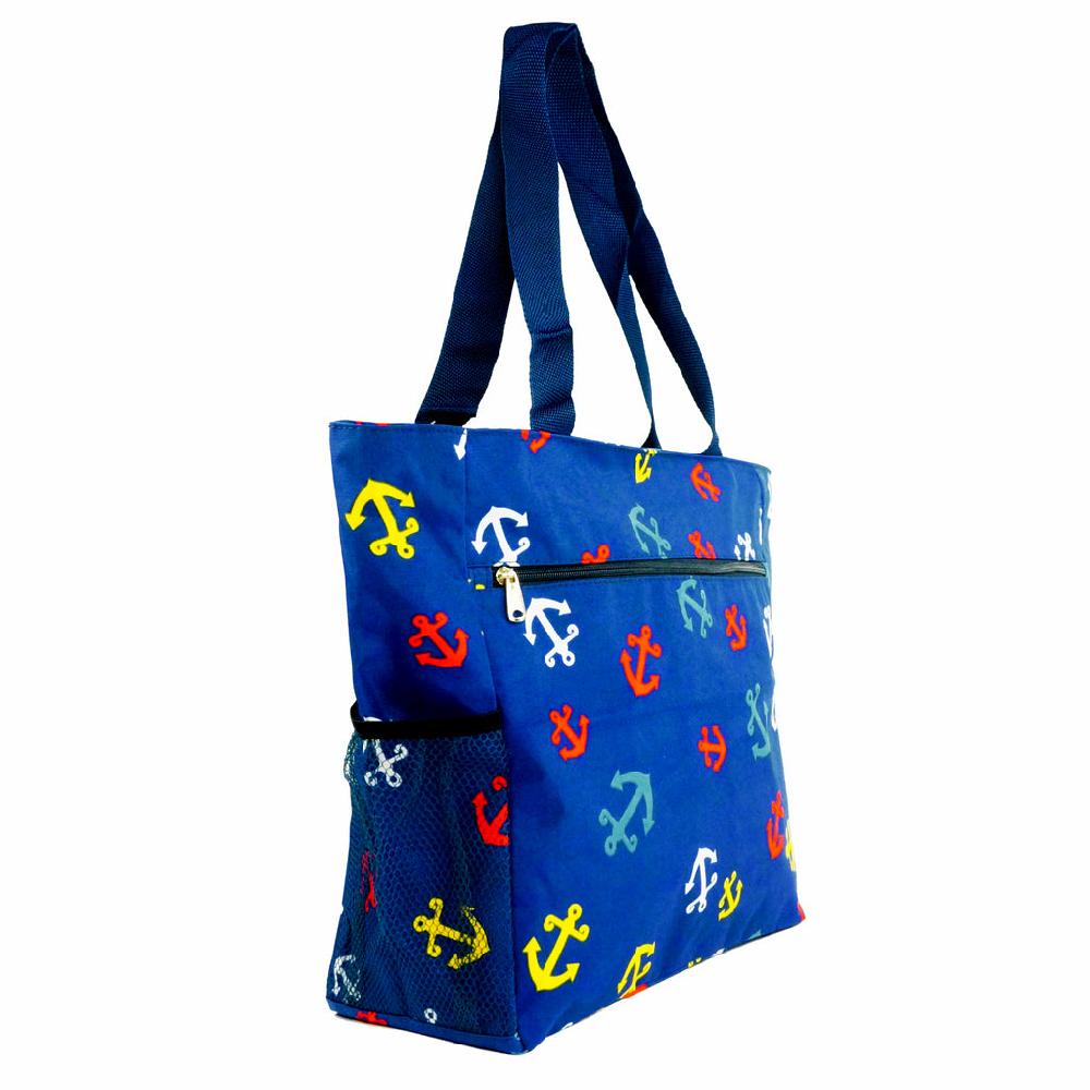 K Cliffs Large Printed Patterned Tote Bag W/ Liner For The Beach Groceries & School