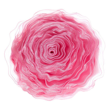 K Cliffs Round 16" Ruffled Rose Decorative Throw Pillow Flower Shape Chiffon Couch Bed Sofa Cushion Cover