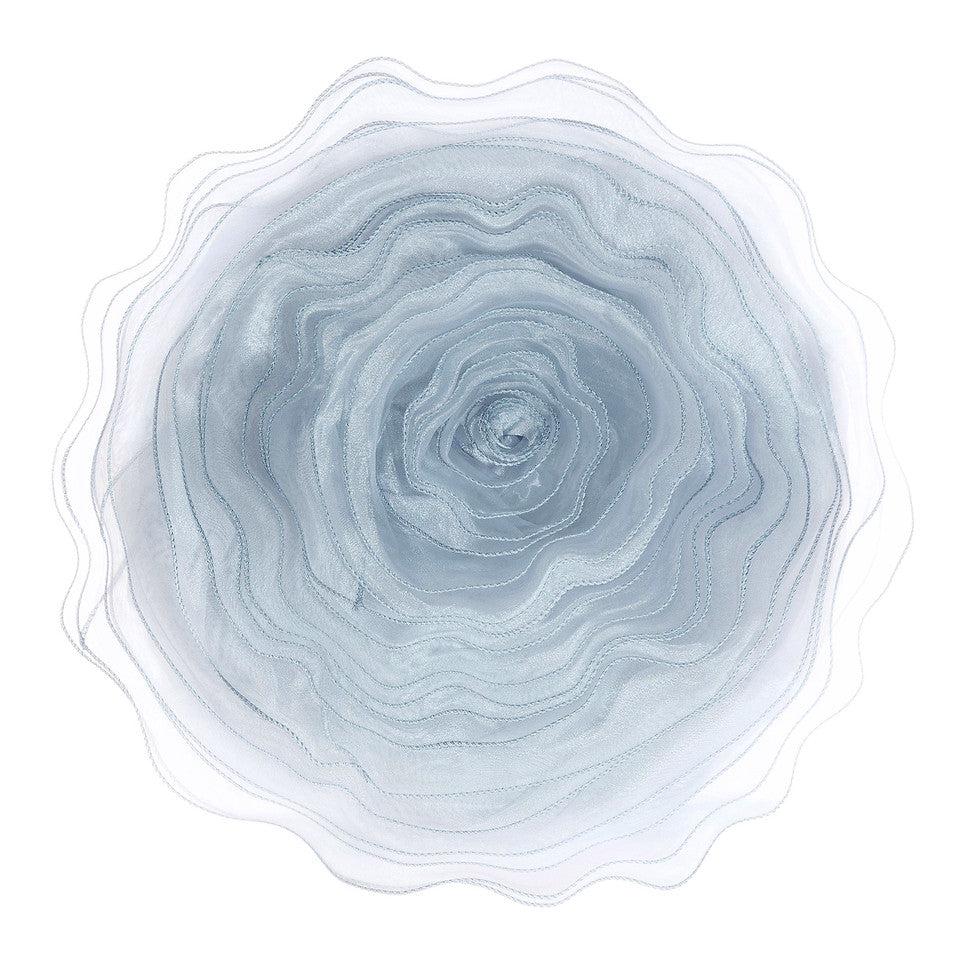 K Cliffs Round 16" Ruffled Rose Decorative Throw Pillow Flower Shape Chiffon Couch Bed Sofa Cushion Cover