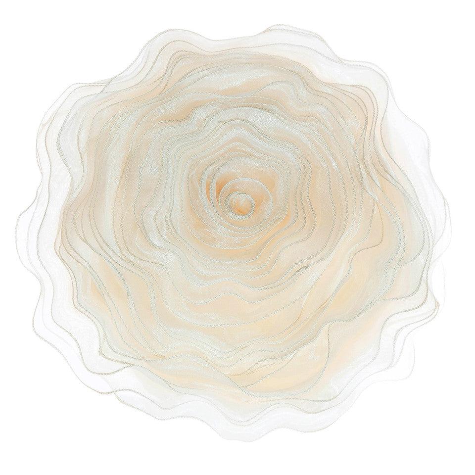 k cliffs Round 16" Ruffled Rose Decorative Throw Pillow Flower Shape Chiffon Couch Bed Sofa Cushion Cover