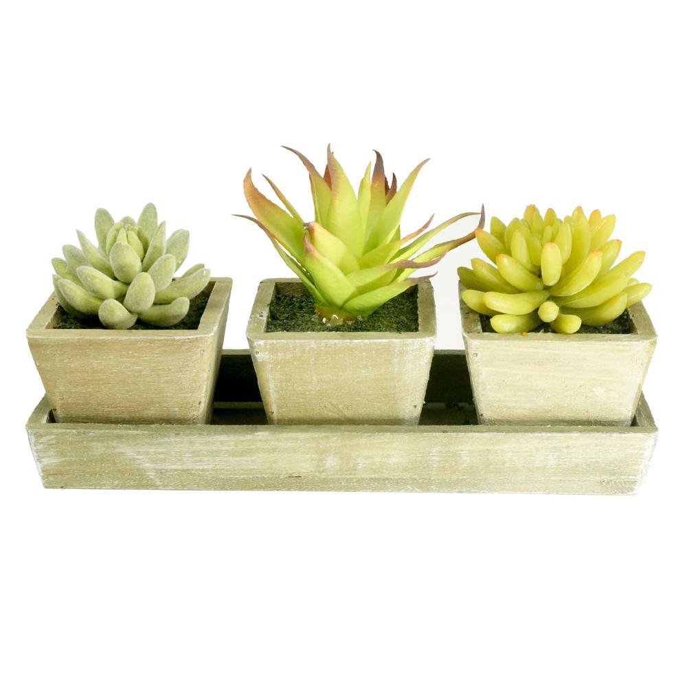k cliffs ustic Wooden Faux Realistic Succulent Planter Arrangement Easy Care Cactus Aloe Vera Décor