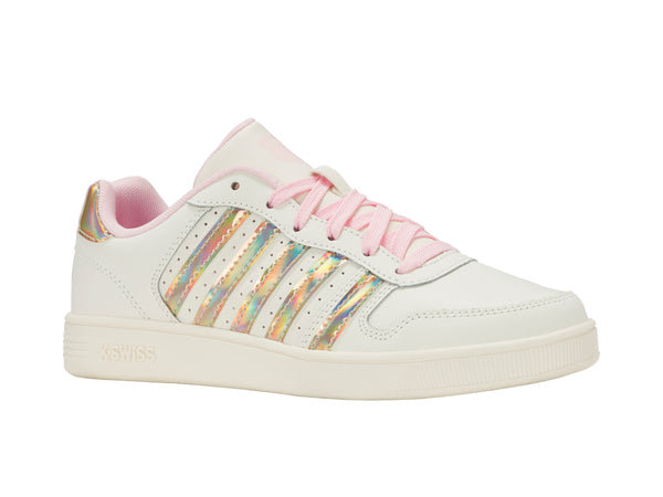 K Swiss COURT PALISADES SNOW WHITE/PINK A BOO/IRIDESCENT