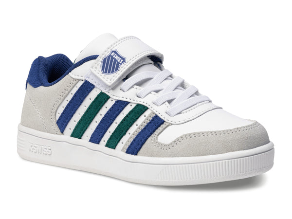 K Swiss COURT PALISADES STRAP WHITE/ANTIQUE GREEN/BLUE QUARTEZ