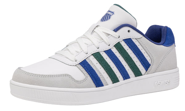 K Swiss COURT PALISADES WHITE/ANTIQUE GREEN/BLUE QUARTEZ