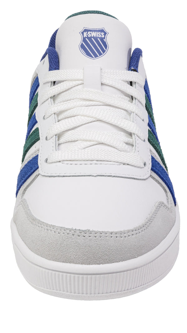 K Swiss COURT PALISADES WHITE/ANTIQUE GREEN/BLUE QUARTEZ