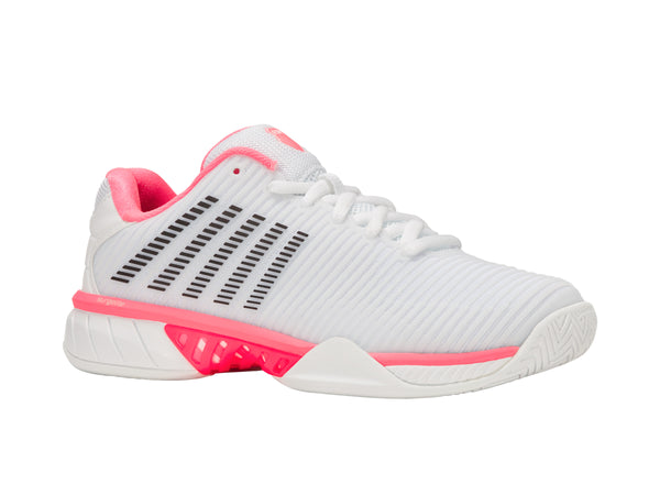 K Swiss HYPERCOURT EXPRESS 2-WIDE WHITE/NEON PASTEL PINK/BLACK