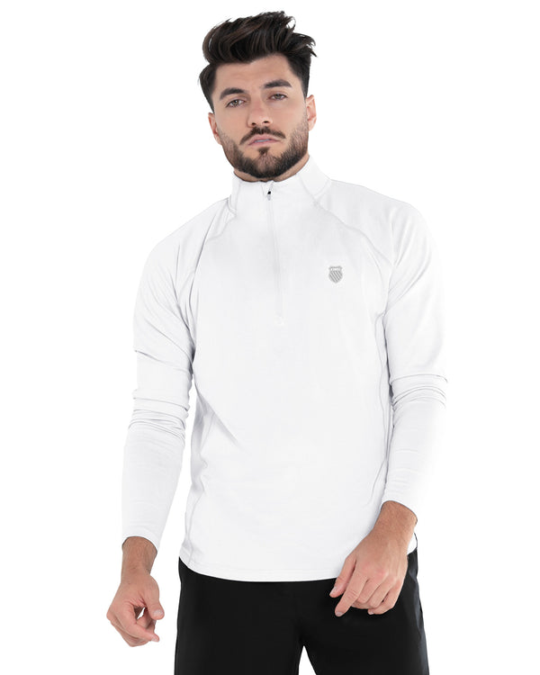 k swiss 1/4 ZIP L/S WHITE