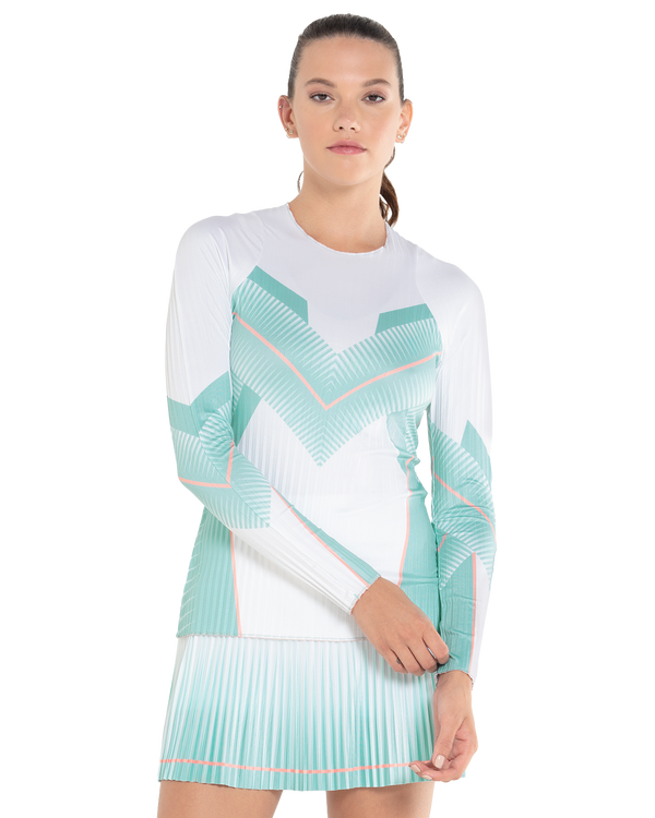 k swiss PLEATED L/S CREW LUCKY IN LOVE NILE