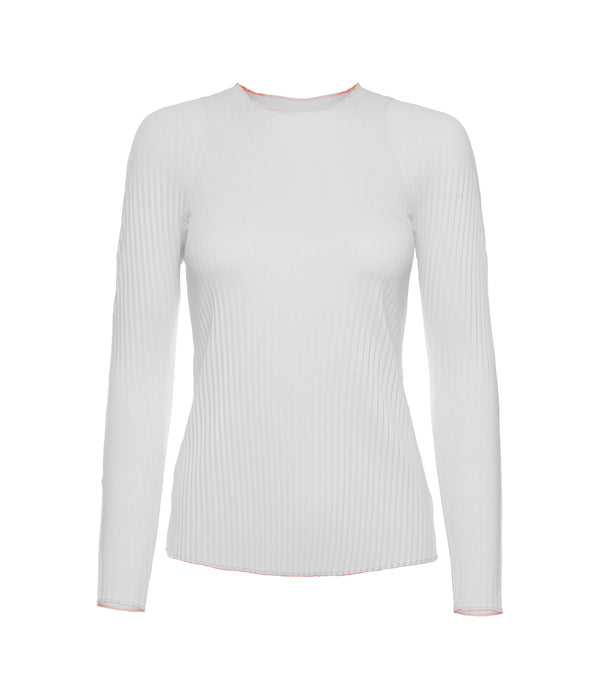 k swiss PLEATED L/S CREW WHITE