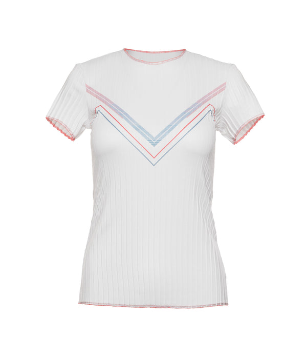 k swiss PLEATED S/S CREW WHITE