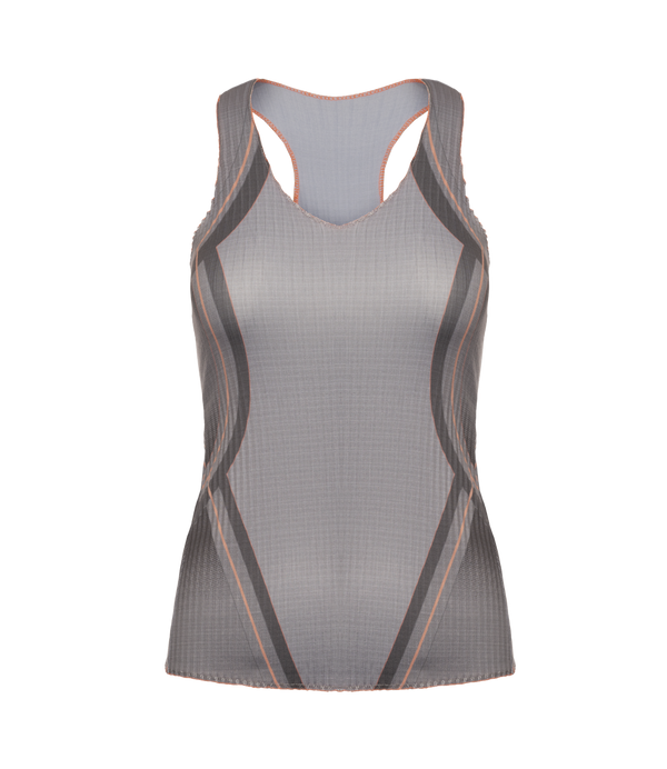 k swiss PLEATED V-NECK TANK ASPHALT