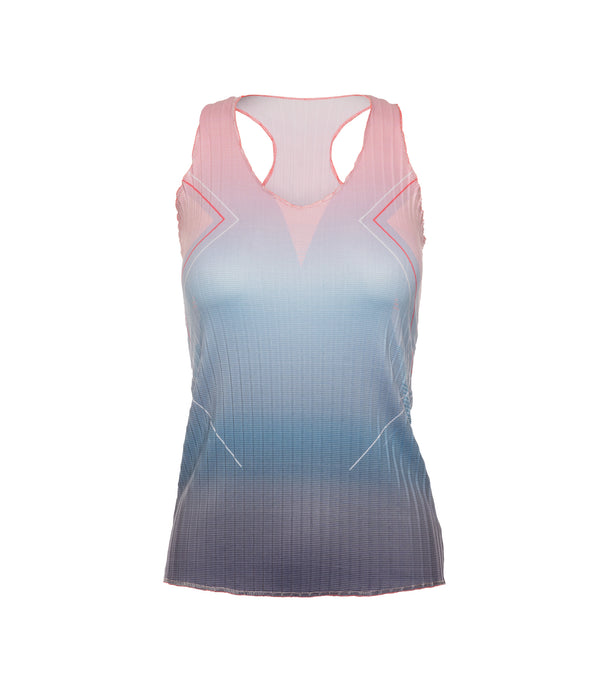 k swiss PLEATED V-NECK TANK SILVERLAKE BLUE