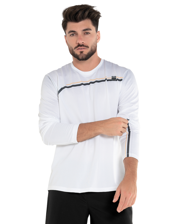 k swiss RISING STRIPE L/S WHITE
