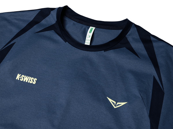 K Swiss RUBLEV US OPEN SHIRT BLUE/YELLOW