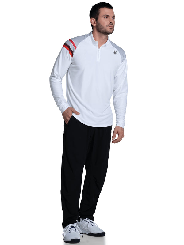 k swiss SIDELINE 1/4 ZIP L/S WHITE