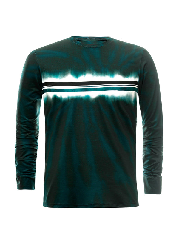 k swiss STRIPE DYE L/S CREW EVERGREEN