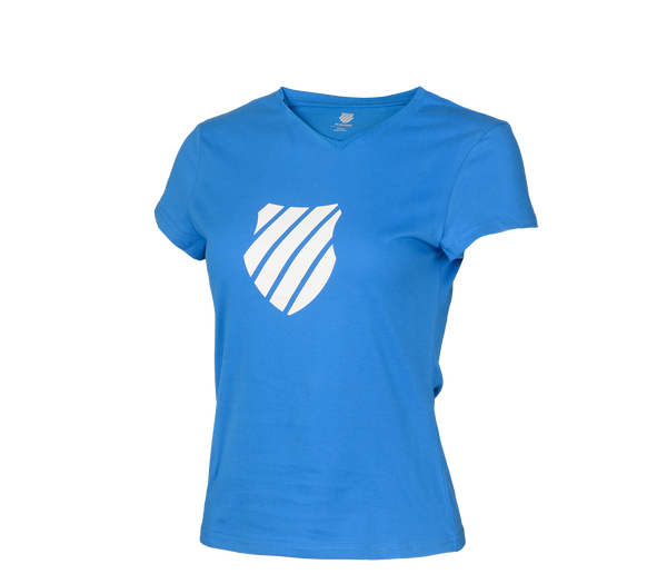 k swiss WOMENS LOGO TEE BLUE